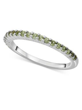 Macy's Sterling Silver Peridot Pave Stack Ring